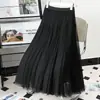 Falda de malla para mujer, falda morada para danza cuadrada, falda de gran vuelo de 720 grados, grupo de baile, cintura alta, ajustada, línea A, longitud para foto