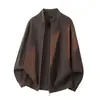 Mu Qiu Roupa Masculina Marca da Moda Gola Alta Suéter Texturizado de Manga Longa Masculino Solto Preguiçoso Relaxado Malha Quente