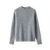 ¡Estilo básico clásico! Suéter de punto sin costuras de una sola pieza para mujer, 30% cachemir 70% lana, cuello semialto, jersey de otoño e invierno