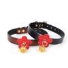 Collar de Flor de Cuero Genuino Correa con Cascabel Collar para Cuello Juguete de Bondage Productos Sexy para Adultos K8K9