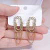 Aretes de Borla Largos Super Brillantes con Diamantes Completos Aretes de Aguja de Plata S925 de Alta Gama Aretes de Moda Elegantes y Exquisitos para Mujer