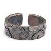 Anillo Xiangyun de Plata con Pie Vendado Estilo Chino Vintage para Hombre, Diseño Nicho Moderno, Abierto de Plata Esterlina, Anillo de Gas Tritio para Hombre