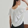 Real tiro maciço em estoque personalidade irregular moda feminina de algodão manga curta T-shirt moda top
