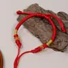 Pulsera Roja de Cuerda Tejida a Mano para Niños Semiacabada Cuerda para Manualidades Cuerda Roja con Cuentas Original y Sencilla para Mujeres