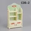 Mini Muebles Artificiales Pequeños Refrigerador Carrito de Comedor Caja Registradora Carrito de Compras Estante para Pasteles y Verduras Estante de Doble Cara Juguetes para Casa de Juego