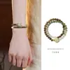 Pulseira de Sândalo Verde Natural Estilo Chinês Novo Kongshan Xinyu, Modelo Novo de Nicho 2026 Pulseira de Jade Hetian para Mulheres, Presente