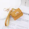 Mini bolsa pequena chaveiro porta-moedas de couro pingente acessório de bolsa de mão decoração de bolsa de celular ornamento