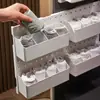 Prateleira de Armazenamento com Trilho Deslizante para Guarda-Roupa com Painel Lateral Perfurado para Meias e Roupas Íntimas, Organizador Deslizante Oculto na Lateral