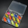 Juego de lentejuelas Luya con forma de cuchara, lentejuelas de colores con forma de boca de caballo, 12 unidades, cebo duro, cebo falso, cebo metálico, equipo de pesca