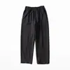 Estilo Retro Minimalista Marca de Moda Básicos Sueltos Cintura Elástica Alto Algodón Caída Unisex Pantalones Casuales Hechos a Medida por el Fabricante