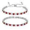 Conjunto de Pulseiras de Zircônia de Cor Secundária Mais Vendido Atravessando Fronteiras Combinação Cheia de Diamantes e Banhado a Ouro Branco Design Moderno Pulseira Tennis Pulseira