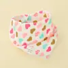 Toalla para escupir de bebé Toalla triangular de algodón puro para bebé Doble capa Estampado de dibujos animados Toalla triangular para escupir de bebé Babero para niños