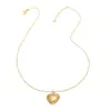 Amazon Transfronterizo Nuevo Estilo Collar con Colgante de Patrón de Flor de Corazón Joyería de Moda Regalo de Vacaciones para Mujeres