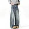 Jeans Vintage de Corte Curvo para Hombre, Nuevo Estilo Americano de Pierna Recta, Ajuste Holgado, Modernos de Pierna Ancha, Pantalones Largos Casuales para Primavera, Otoño e Invierno