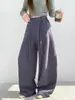 Calça pantalona com cordão cor abóbora para mulheres, novidade outono/inverno 2026, cintura alta, modelagem solta, casual, para baixinhas, estilo preguiçoso, calça de moletom curva