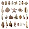 25 Tipos de Série Oceano Acrílico Estrela-do-Mar, Concha, Cavalo-Marinho, Casco de Tartaruga Pingentes com Furo Grande, Contas Espaçadoras, Acessórios para Joias DIY