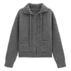 Love and Nancy Minimalista Inverno Estilo Old Money Gola Alta Quente Preguiçoso Versátil Cardigan Suéter para Mulheres 03493