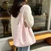 Bolsa chaleco de pana con estampado completo de estrellas estilo INS coreano para mujer, gran capacidad, versátil, de un solo hombro, para ir al trabajo, de mano, de tela