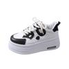Zapatos blancos de suela gruesa para mujer, primavera y otoño 2025, nuevos, combinan con todo, explosiones, zapatos de panda, adelgazantes, nicho, casuales, zapatos de plataforma