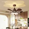 Luz de ventilador de techo estilo crema usada para sala de estar y comedor, luz de ventilador silenciosa de velocidad variable para uso doméstico, luz de ventilador de techo invisible para dormitorio