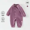 Algodón Suave de Primavera y Otoño Ropa Nueva para Bebé Mameluco de Manga Larga para Recién Nacido Unisex Elástico Traje de Gateo Clase A Ropa para Niños