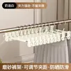 Com o mesmo cabide de calças com clipe de pescoço de ganso fosco, cabide de roupas para pendurar calças doméstico sem marca antiaderente, artefato de secagem e armazenamento de aço inoxidável