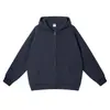 Moletom com zíper estilo americano personalizado de 350g com forro de fleece, cor sólida, manga longa, corte solto, estilo casual, personalizável com seu próprio design