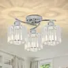 Lámpara de araña de cristal moderna nórdica de tres cabezales, lujo simple creativo, para comedor, dormitorio, pasillo, bar, lámpara decorativa de metal