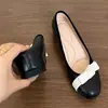 Sapatilhas Francesas Estilo Pequeno Perfume Sapatos de Salto Único Aumentadores de Altura para Mulheres 2026 Novo Estilo Outono Elegantes Sapatos Mary Jane de Corte Baixo com Laço