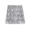 Saia de Veludo Bordada com Lantejoulas Prata Resistente, Estilo Novo de Verão, Saia Curta Elegante e Emagrecedora 160030