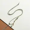 Elegante Colgante Cuerda DIY Tejido a Mano Asimétrico Colgante Pequeño Loto Dosel Esmaltado Cuerda de Cuello Nueva Cuerda de Collar
