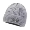 Gorro Cálido con Hebilla Estilo Transfronterizo para Proteger los Oídos de Personas de Mediana Edad y Mayores, Gorro de Punto para Otoño e Invierno, Gorro de Lana Engrosado, Gorro sin Visera Forrado de Felpa para Mujeres Mayores