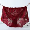 Calcinha sexy de renda vazada para mulheres, sem costura, forro 100% algodão, confortável e respirável, tamanhos grandes, para mulheres plus size