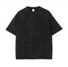 Camiseta de Manga Corta Estilo Americano Vintage Lavada Antigua Marca de Moda Dados de Póquer Mahjong Espuma Estampada Camiseta de Moda para Hombre y Mujer