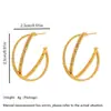 Aretes retorcidos en forma de C de doble capa para mujer, con un diseño delicado y brillante con un toque de lujo y sofisticación, en un estilo simple y versátil que irradia elegancia