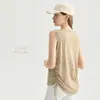 Nueva Ropa de Yoga Osyo Primavera y Verano para Mujer, Top Deportivo Fino sin Mangas de Cuello Redondo con Cordón, Cubierta de Yoga de Corte Ajustado