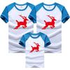 Atacado Novas Camisetas de Algodão de Verão com Manga Curta de Veado para Pais e Filhos, Roupas Infantis Raglan Combinando para Família, Dropshipping Disponível