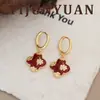 Colar Original Elegante e Versátil com Pingente de Trevo de Quatro Folhas em Esmalte Vermelho, Corrente de Clavícula de Luxo Leve Joias de Alta Qualidade para Mulheres