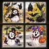 Pegatinas de Ventana de Halloween Transfronterizas Payaso Lindo Parca Fantasma Murciélago Pegatinas de Adhesión Estática para Ventana de Tienda de Centro Comercial Decoraciones Festivas