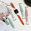 Correa de Reloj de Cuero Genuino Morandi de Bloques de Color Inclinados Compatible con Apple 11 S12 Huawei GT7 Fit5 Xiaomi Pulsera