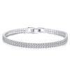 Mecanismo de Cierre Cadena Pulsera de Plata S925 Fila Única Circonita Diamante Artificial Pulsera Venta Directa de Fábrica