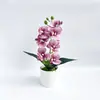 Conjunto de Planta em Vaso de Orquídea Phalaenopsis Artificial com 7 Flores, Novo Estilo Chinês Decoração de Casa Orquídea Casamento Conjunto de Flores Artificiais Ornamento Decoração