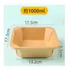 Caixa de Almoço Descartável Papel Kraft Quadrada Embalagem Comercial para Fast Food Caixa à Prova de Óleo Grau Alimentício Recipiente Ecológico como Saladeira