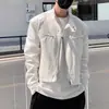 Chaqueta para Hombre con Hombreras, Estilo Funcional de Primavera y Otoño, Marca de Tendencia de Nicho High Street Americana, Cortavientos con Personalidad, Chaqueta de Motociclista