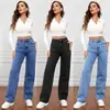 Amazon 2026 Verão Novo Jeans Feminino Cor Sólida Moda para Ir ao Trabalho Versátil Calça Diária Tendência Atacado