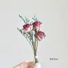 Ramo de flores secas de gypsophila (hierba de cristal), decoración para coche, ramo pequeño de rosas, adorno de escritorio, material para flores eternas DIY