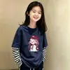 Conjunto de otoño para niña, camiseta de manga larga patchwork, nuevo estilo primavera y otoño 2026, top interior para niñas de talla mediana y grande