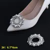 Sapatos Femininos de Salto Alto com Fivelas de Sapato de Strass Metálico, Acessórios Decorativos Removíveis, Flores de Sapato de Encaixe, Acessórios de Sapato Versáteis