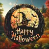 Letrero de Madera con Forma de Sombrero de Bruja de Halloween Transfronterizo Colgante para Puerta de Fiesta en Casa Fantasma Creativo Calabaza Murciélago