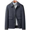 Chaqueta de Lana Simple de Color Sólido de Doble Cara para Hombre, Nueva Chaqueta de Lana de Doble Cara para Hombre con Forro de Plumas Extraíble Otoño e Invierno